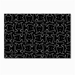 Enigmatic Demon Black And White Pattern Postcards 5  X 7  (pkg Of 10) by dflcprintsclothing