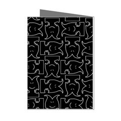 Enigmatic Demon Black And White Pattern Mini Greeting Cards (pkg Of 8) by dflcprintsclothing