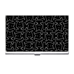 Enigmatic Demon Black And White Pattern Business Card Holder by dflcprintsclothing