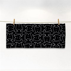 Enigmatic Demon Black And White Pattern Hand Towel by dflcprintsclothing