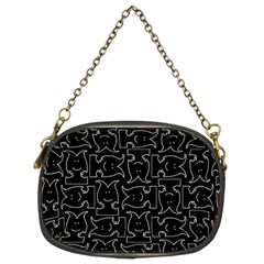 Enigmatic Demon Black And White Pattern Chain Purse (two Sides)