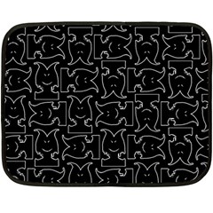 Enigmatic Demon Black And White Pattern Fleece Blanket (mini) by dflcprintsclothing