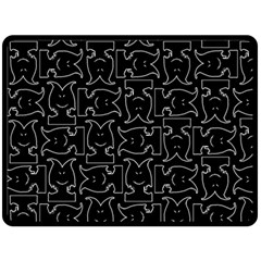 Enigmatic Demon Black And White Pattern Fleece Blanket (large) by dflcprintsclothing