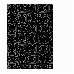 Enigmatic Demon Black And White Pattern Large Garden Flag (two Sides) by dflcprintsclothing