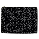 Enigmatic Demon Black and White Pattern Cosmetic Bag (XXL) Front