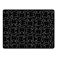 Enigmatic Demon Black And White Pattern Two Sides Fleece Blanket (small) by dflcprintsclothing