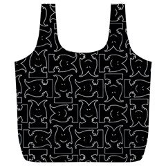 Enigmatic Demon Black And White Pattern Full Print Recycle Bag (xl) by dflcprintsclothing