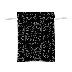 Enigmatic Demon Black And White Pattern Lightweight Drawstring Pouch (l) by dflcprintsclothing