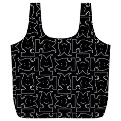 Enigmatic Demon Black And White Pattern Full Print Recycle Bag (xxxl) by dflcprintsclothing