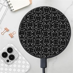 Enigmatic Demon Black And White Pattern Wireless Fast Charger(black) by dflcprintsclothing