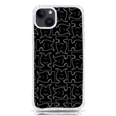 Enigmatic Demon Black And White Pattern Iphone 14 Plus Tpu Uv Print Case by dflcprintsclothing