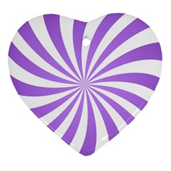 Spiral Vortex Rays Lavender Swirl Purple Ornament (heart)