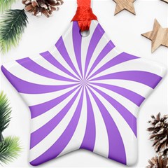 Spiral Vortex Rays Lavender Swirl Purple Ornament (star)