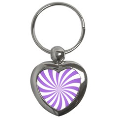 Spiral Vortex Rays Lavender Swirl Purple Key Chain (heart) by Salmanaz77