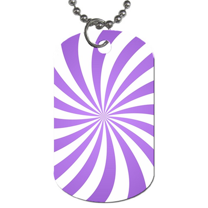 Spiral Vortex Rays Lavender Swirl Purple Dog Tag (One Side)