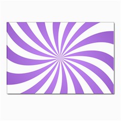 Spiral Vortex Rays Lavender Swirl Purple Postcards 5  X 7  (pkg Of 10) by Salmanaz77