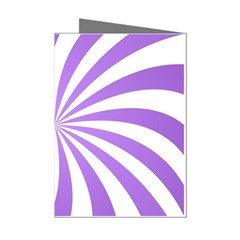 Spiral Vortex Rays Lavender Swirl Purple Mini Greeting Cards (pkg Of 8)