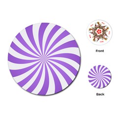 Spiral Vortex Rays Lavender Swirl Purple Playing Cards Single Design (round) by Salmanaz77