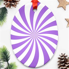 Spiral Vortex Rays Lavender Swirl Purple Oval Ornament (two Sides) by Salmanaz77