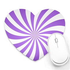 Spiral Vortex Rays Lavender Swirl Purple Heart Mousepad by Salmanaz77