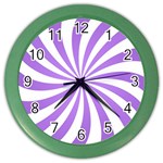 Spiral Vortex Rays Lavender Swirl Purple Color Wall Clock Front