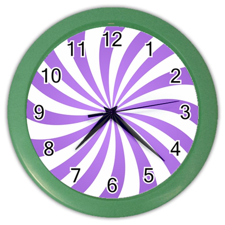 Spiral Vortex Rays Lavender Swirl Purple Color Wall Clock