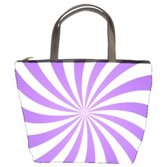 Spiral Vortex Rays Lavender Swirl Purple Bucket Bag