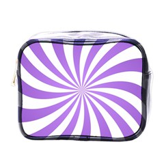 Spiral Vortex Rays Lavender Swirl Purple Mini Toiletries Bag (one Side) by Salmanaz77