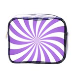 Spiral Vortex Rays Lavender Swirl Purple Mini Toiletries Bag (One Side) Front