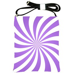 Spiral Vortex Rays Lavender Swirl Purple Shoulder Sling Bag by Salmanaz77