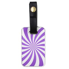 Spiral Vortex Rays Lavender Swirl Purple Luggage Tag (one Side) by Salmanaz77