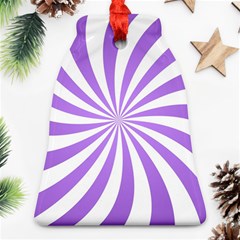 Spiral Vortex Rays Lavender Swirl Purple Bell Ornament (two Sides)