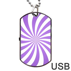 Spiral Vortex Rays Lavender Swirl Purple Dog Tag Usb Flash (two Sides) by Salmanaz77