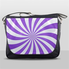 Spiral Vortex Rays Lavender Swirl Purple Messenger Bag by Salmanaz77