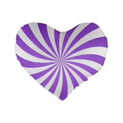 Spiral Vortex Rays Lavender Swirl Purple Standard 16  Premium Heart Shape Cushions by Salmanaz77