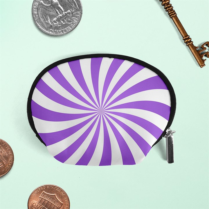 Spiral Vortex Rays Lavender Swirl Purple Accessory Pouch (Small)