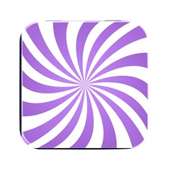 Spiral Vortex Rays Lavender Swirl Purple Square Metal Box (black) by Salmanaz77