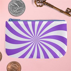 Spiral Vortex Rays Lavender Swirl Purple Large Coin Purse by Salmanaz77