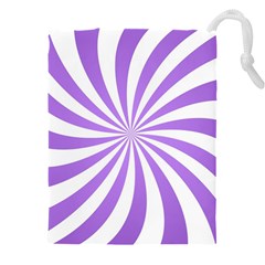 Spiral Vortex Rays Lavender Swirl Purple Drawstring Pouch (4xl) by Salmanaz77