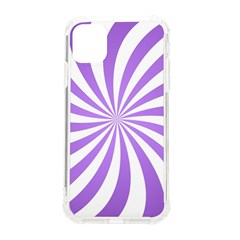 Spiral Vortex Rays Lavender Swirl Purple Iphone 11 Tpu Uv Print Case by Salmanaz77