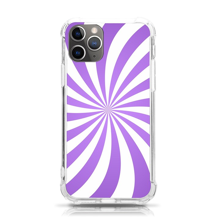 Spiral Vortex Rays Lavender Swirl Purple iPhone 11 Pro 5.8 Inch TPU UV Print Case