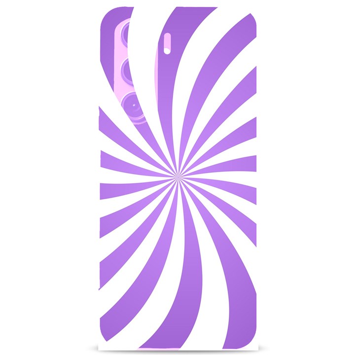 Spiral Vortex Rays Lavender Swirl Purple Samsung Galaxy S24 Plus 6.7 Inch Black TPU UV Case