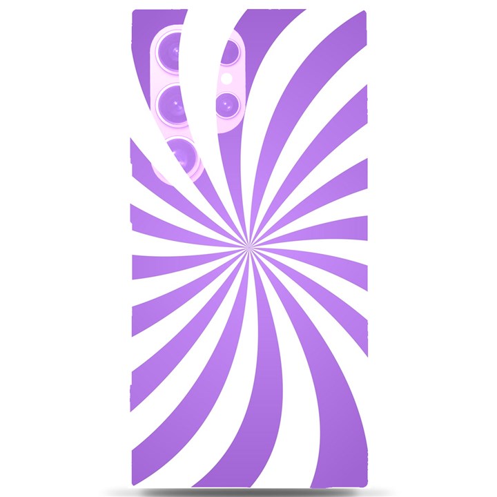 Spiral Vortex Rays Lavender Swirl Purple Samsung Galaxy S24 Ultra 6.9 Inch Black TPU UV Case