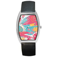 Background Abstract Barrel Style Metal Watch