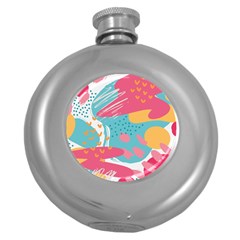 Background Abstract Round Hip Flask (5 Oz)