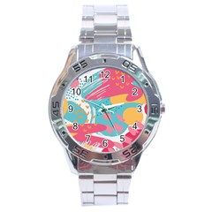 Background Abstract Stainless Steel Analogue Watch by Salmanaz77