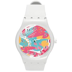 Background Abstract Round Plastic Sport Watch (m) by Salmanaz77