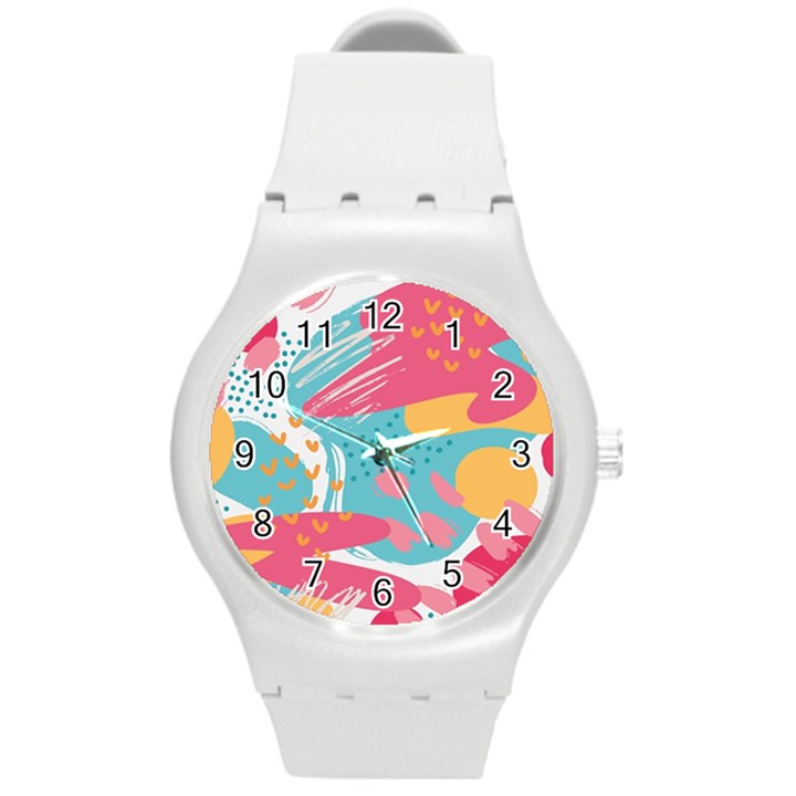 Background Abstract Round Plastic Sport Watch (M)