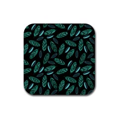 Leaves Pattern Abstract Blade Rubber Coaster (square)