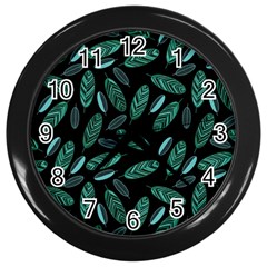 Leaves Pattern Abstract Blade Wall Clock (black) by Salmanaz77